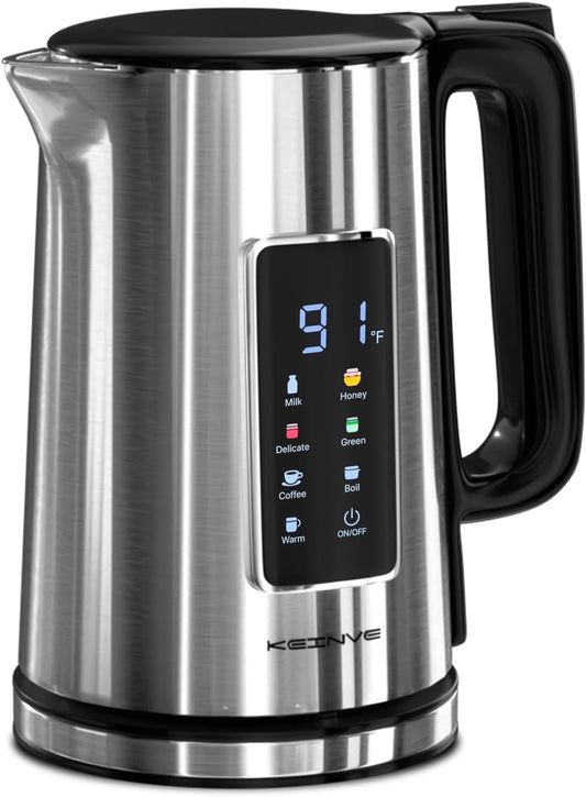 KEINVE 1.7L Electric Kettle, Touch Screen, No Plastic Interior