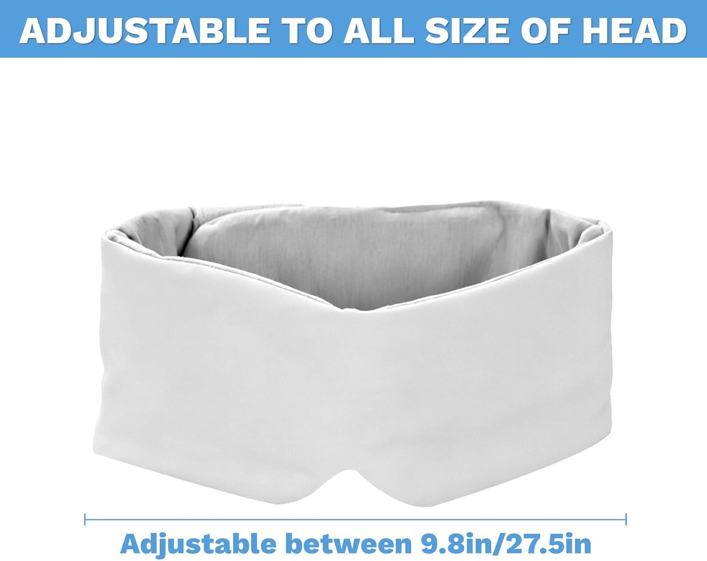 IEKEODI Sleep Mask for Women Men, Blackout Eye Mask for Sleeping | Silent Adjustable Side-Sleeper Strap, Reversible Cooling&Cotton Design, Lightweight Hypoallergenic Eye Cover for Travel, Naps