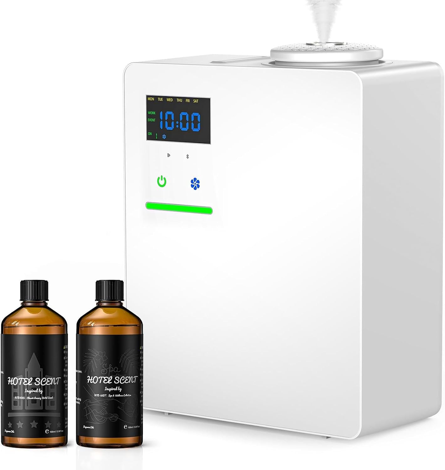 Waterless Essential Oil Diffuser 5000 Sq.Ft Coverage for Large Home, Hotel, or Office, 200ml Cold Air Scent Diffuser Machine with Bluetooth App Control, Quiet No-Heat HVAC Fragrance Diffuser