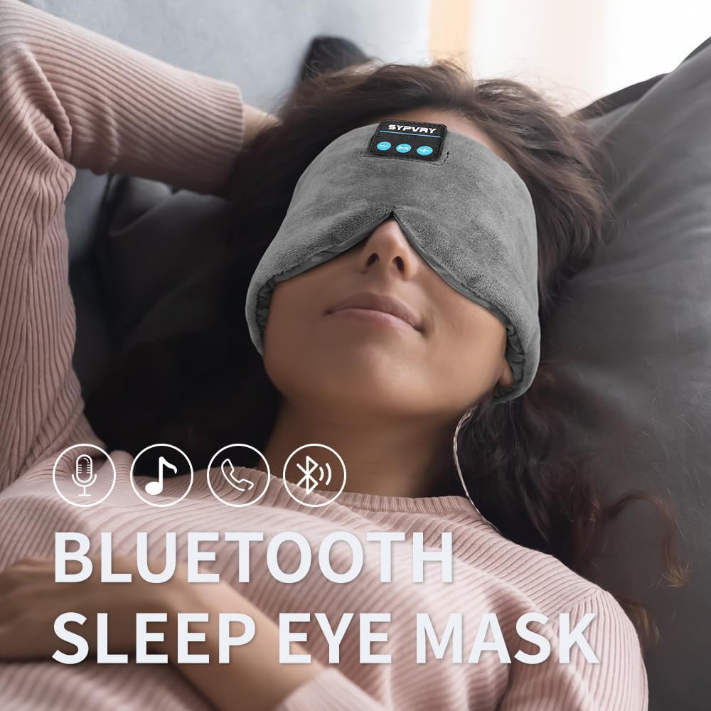 Sleep Mask Bluetooth 5.4 Headphones Soft Wireless Headband Eye Mask Blackout with Microphone (Emerald)