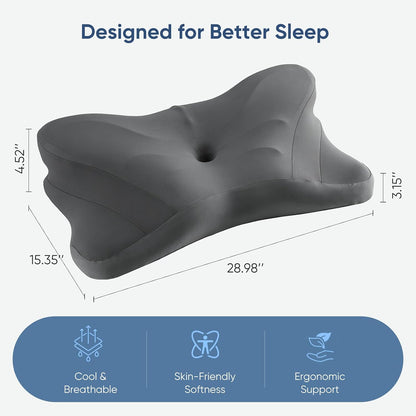 Sweetcrispy Cervical Pillow for Neck Pain Relief, Cooling Memory Foam