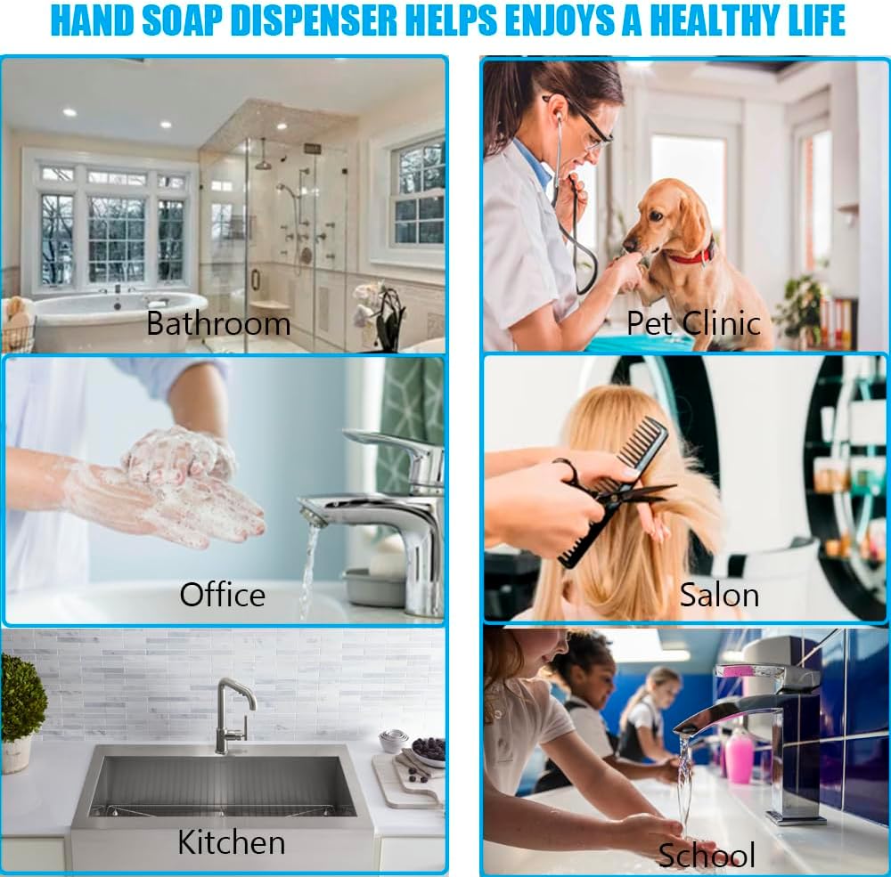 Single Wall Mounted Hand Soap Dispenser, 13.5oz/400ml Black Showe | Clear Refillable Liquid Lotion Soap Dispenser, Gel Container Shower Pump Dispenser and Organizer for Bathroom Kitchen