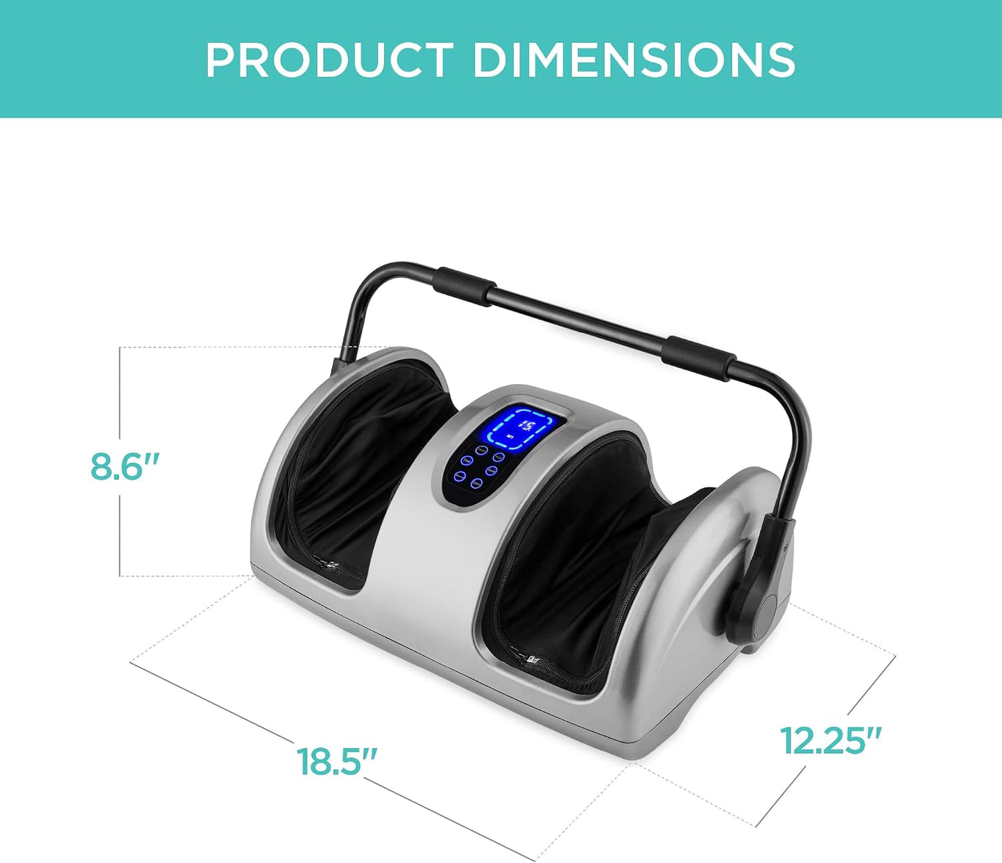 Best Choice Products Shiatsu Foot Massager with Heat for Plantar Fasciitis & Neuropathy, Kneading Foot & Calf Massager with Remote, 360° Adjustable Handle, Rolling & Compression Massage - Navy