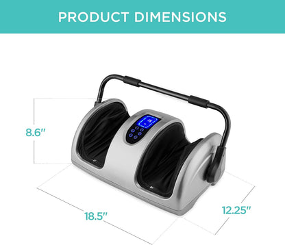 Best Choice Products Shiatsu Foot Massager with Heat for Plantar Fasciitis & Neuropathy, Kneading Foot & Calf Massager with Remote, 360° Adjustable Handle, Rolling & Compression Massage - Navy