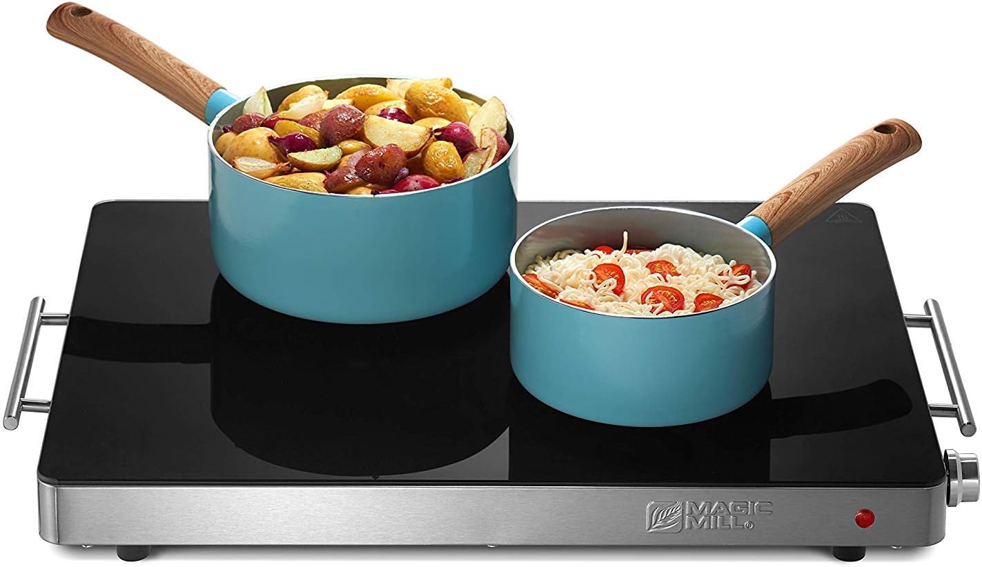 Magic Mill Warming Mat for Food - Premium XL Electric Warming Tray, 3 Temperature Levels, 10s Fast Heating Silicone Surface, Rollup Buffet Heat Pad, Non-Slip Feet, Ideal for Parties, Home, Travel