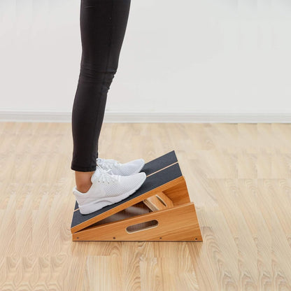 StrongTek Wooden Slant Board, Adjustable Incline, Side Handles, Non-Slip | Standard and XL Sizes, Full or Partial Non-Slip Surfaces, Side Carry Handle, Calf and Ankle Stretching, Squats and Rehab