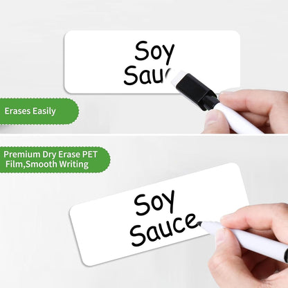 SVNOOC Dry Erase Stickers for Whiteboard Desk Refrigerator Home Office 4x6 in, Reusables Labels for Storage Bins (6 Pack)