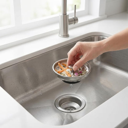 Kingrol 4 Pack Kitchen Sink Strainer Baskets with Removable Rubber Stoppers, Stainless Steel Replacement for Select 3.5" Basket Strainer Drains, Easy Clean, Rust Resistant