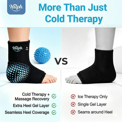 Hilph Plantar Fasciitis Recovery Kit with Foot Ice Pack Wrap & Massage Ball