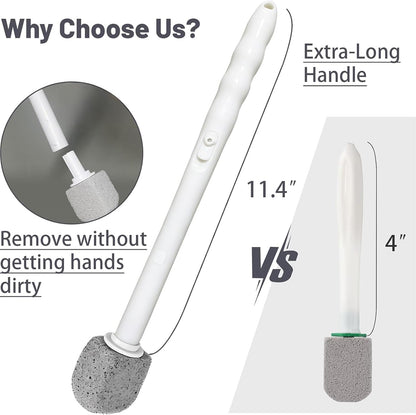 2026 Upgrade Pumice Stone Toilet Bowl Cleaner for Toilet Bath Kitchen Household Cleaning,11.8Inch Bathroom Cleaner Brush Toilet Wand+ Pumice Stones (7 Pack)