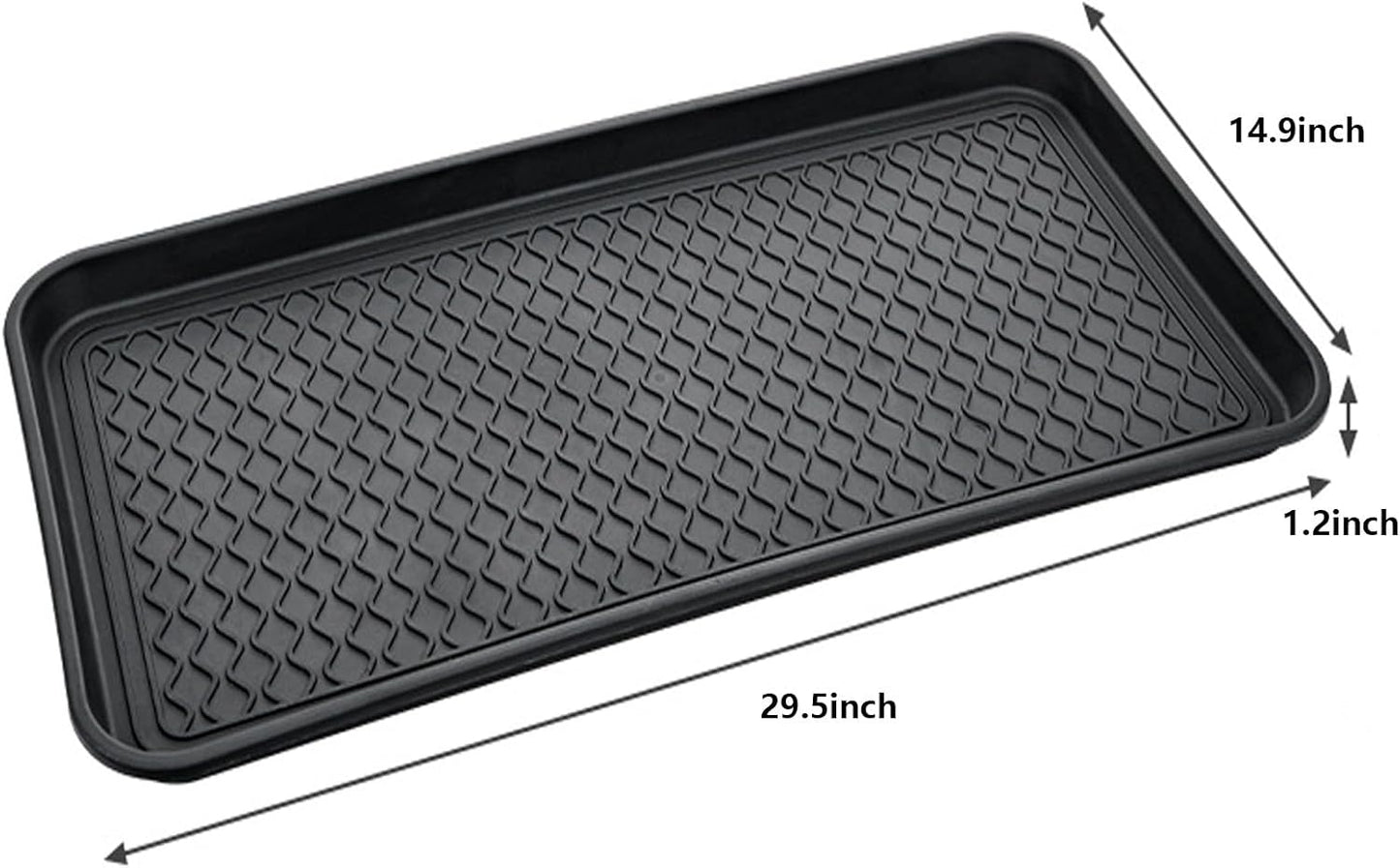 Boot Tray for Entryway,Hard Plastic Boot Mat,Shoe Tray,Shoe Mat for Indoor and Outdoor Use (Black Flower (Hard Plastic), 29.5X14.9 inch)