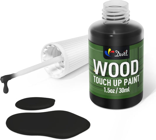 DWIL White Paint Touch Up Paint Pen- 1.5 Oz Wood Furniture Paint for Wood Refinishing, Quick-Dry White Paint for Wood Scratches, Chips and Spots on Furniture, Cabinets, Doors, Tables, Dressers (White)
