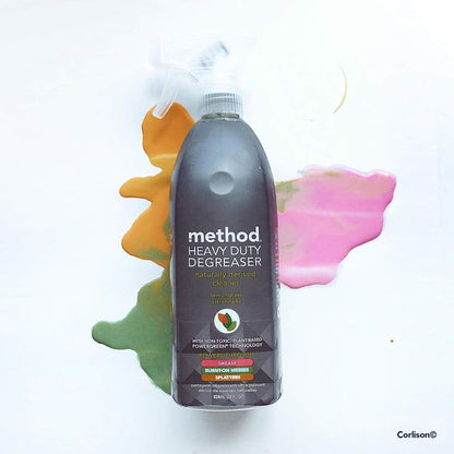 method Heavy Duty Degreaser, Lemongrass Scent, 28 fl oz | Cuts through Grease, Oil, Burnt-On Messes and Stubborn Splatters, For Use on Stove Tops, Range Hoods, Microwaves, and More