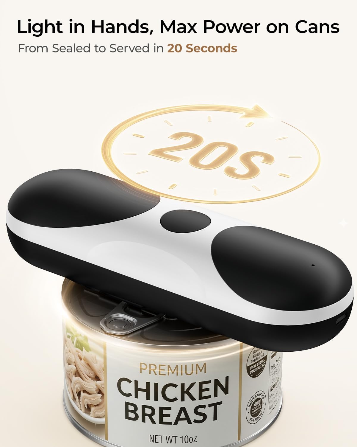 Electric Can Opener Automatic Can Opener for Seniors with Arthritis | Cordless Battery Powered, USB Rechargeable, Side Cut, Smooth Edge, Handsfree, for Any Size Cans