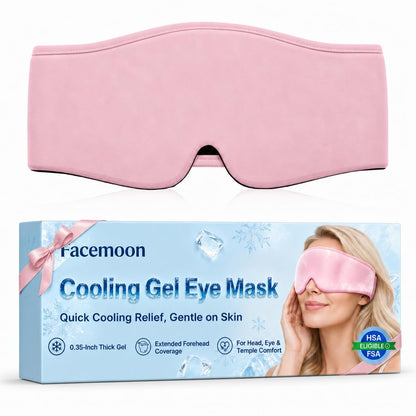 Cooling Gel Eye Mask Sleep: FSA -HSA Eligible, Cold Compress for Puffy Eyes & Migraine Relief - Reusable Gel Weighted Sleeping Mask for Dark Circles & After Surgery, Eye Care,Ice Pack for Eyes, Blue