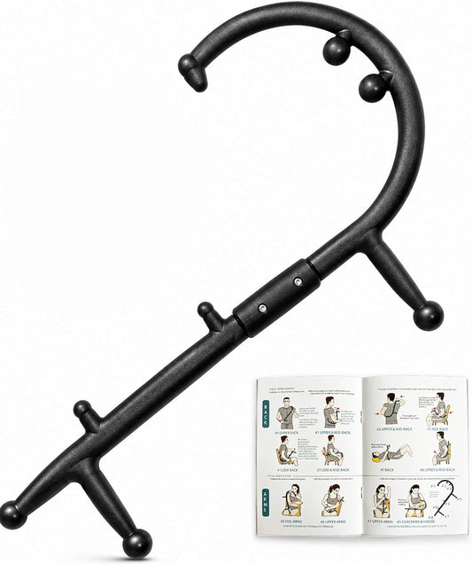 Trigger Point Massage Cane for Back Neck Shoulder and Full Body Deep Tissue Massage Hook for Muscle Knots, Ergonomic Self Massage Tool for Hard-to-Reach Areas, Lightweight Portable, FSA-HSA Eligible