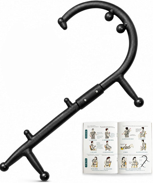 Trigger Point Massage Cane for Back Neck Shoulder and Full Body Deep Tissue Massage Hook for Muscle Knots, Ergonomic Self Massage Tool for Hard-to-Reach Areas, Lightweight Portable, FSA-HSA Eligible