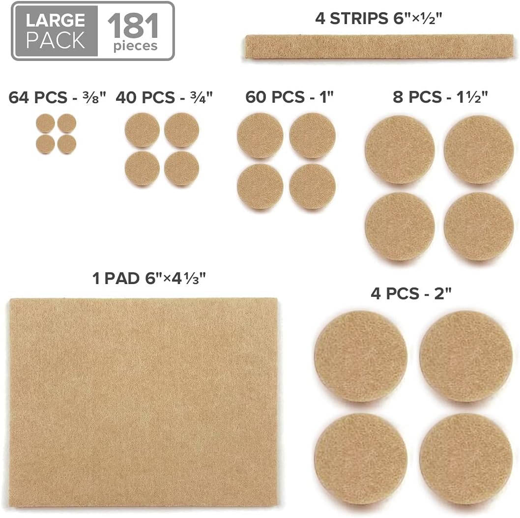 Felt Furniture Pads X-PROTECTOR 235 PCS Premium Furniture Pads - Felt Pads Furniture Feet Best Wood Floor Protectors - Protect Your Hardwood & Laminate Flooring! | Furniture Feet Best Wood Floor Protectors - Protect Your Hardwood & Laminate Flooring!