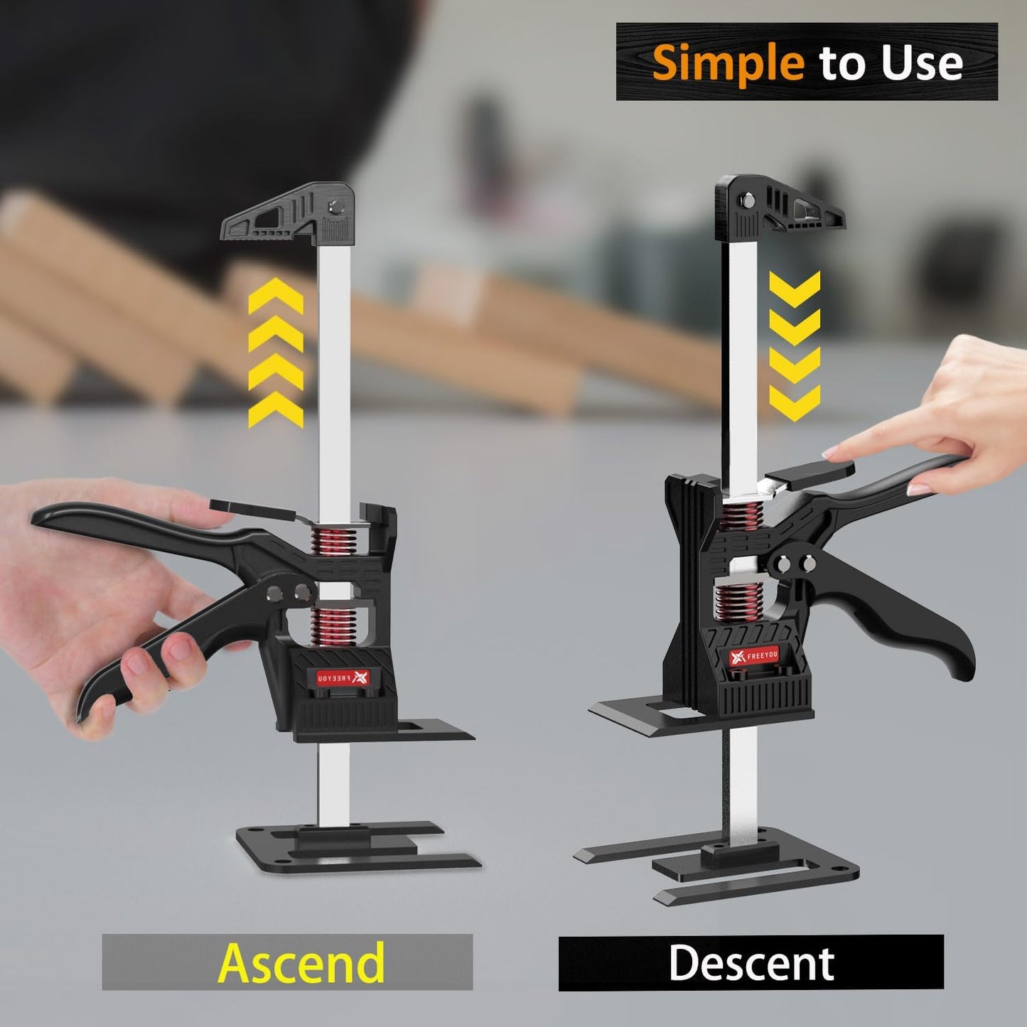 Labor Saving Arm Jack 2Pcs with Portable Tool Bag,Height Lifting Device | Lifting Tool for Doors,Windows,Cabinets,Furniture,Wall Tiles Positioning etc,Max Load 440lb,Max Lift Height 7inch