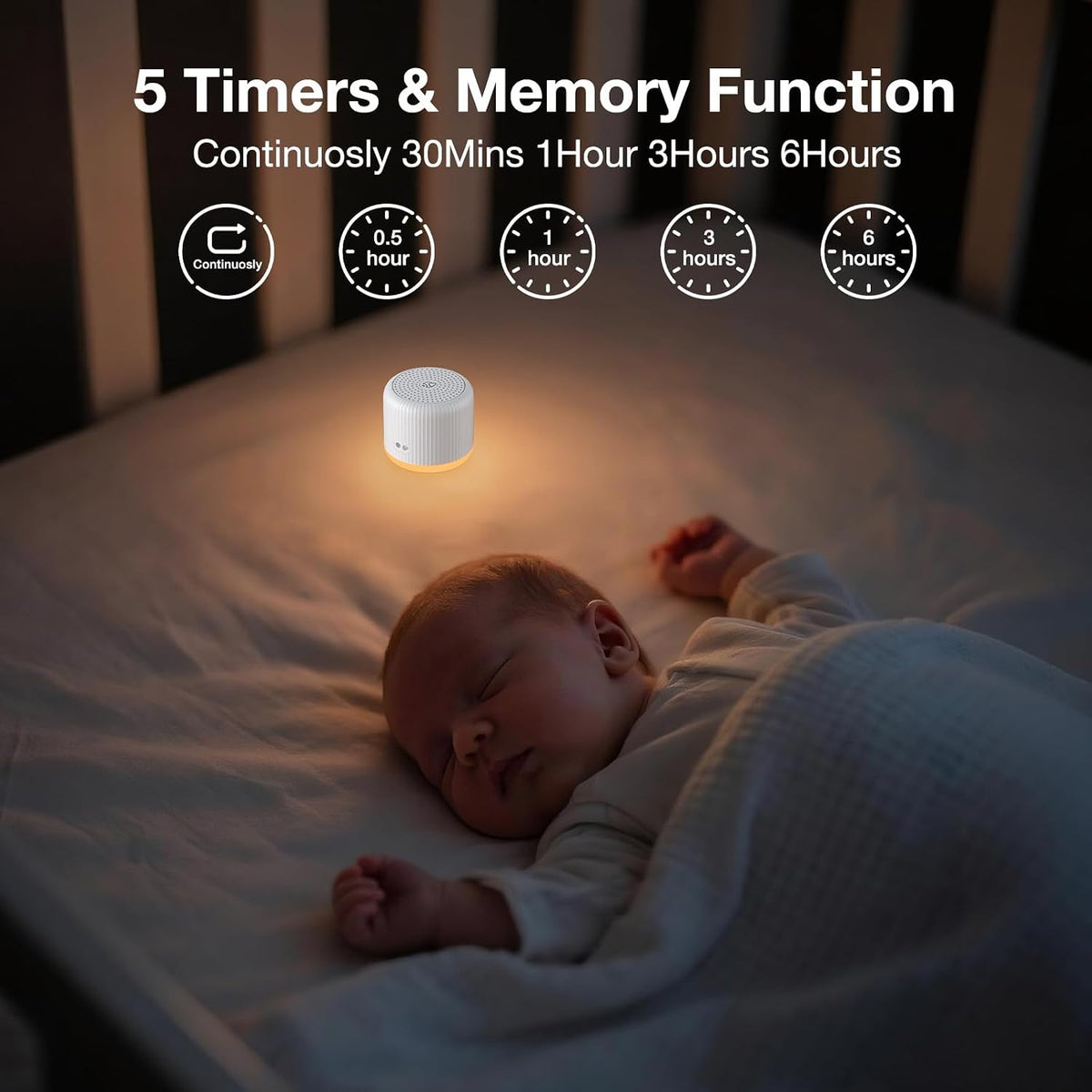 Portable Sound Machine for Baby Adults,LEICEX Travel Sound Machine,15 Non-Looping Sound Timer and Memory Play, Mini White Noise Machine for Sleeping Office Privacy Travel Gift