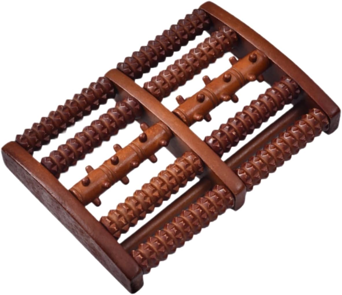 Wooden Foot Massager for Plantar Fasciitis Relief, Ergonomic Foot Roller for Muscle Relaxation, Circulation & Acupressure, Sturdy Wood Frame Massage Roller 10.63 x 7.48 x 1.57 in (Style 2)
