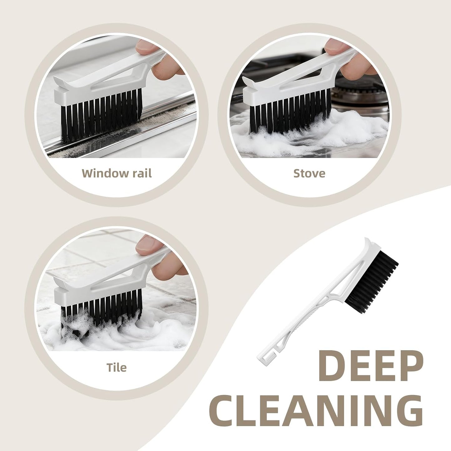 CLEANGOR Grout Cleaner Brush V Shape, Stiff Grout Cleaning Brushes for Tile | Floor Magic Brush, Bathroom Accessory, Cleaning Tools, Grout Scrub Brush Set for Shower, Bathroom, Kitchen, Household Use