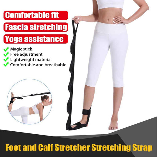 Stretching Strap with Loops and Detachable Foot,Fascia Stretcher,Foot and Calf Stretcher,Increasing Mobility,Foot Leg Stretch Strap for Yoga,Gymnastics,and Flexibility Training