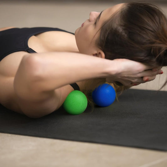 2-Pack Firm Lacrosse Massage Balls (Orange&Black) | For Deep Tissue, Trigger Point & Myofascial Release Therapy, Relieve Muscle Knots