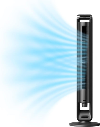 Emerson SmartVoice 40” Tower Fan, Wi-Fi-free Voice Control Fan, Hands-Free Cooling, No WiFi, No App, 70° Oscillation, 3 Speeds, 15-Hr Timer, Sleep Mode & Remote Control