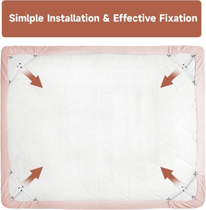 Bed Sheet Straps, Upgrade Fitted Bed Sheet Holders for Corners, Non Slip Sheet Clips White 4Pcs