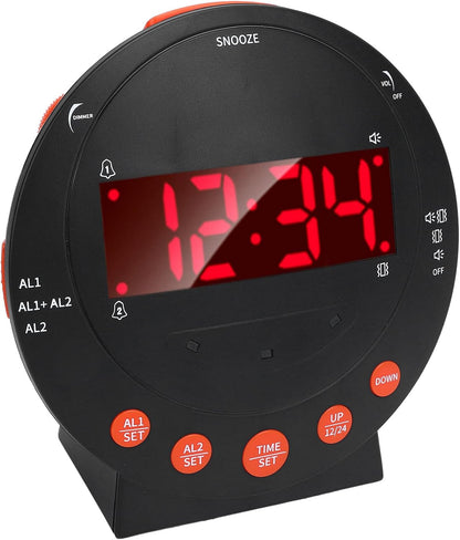 Fabater Vibrating Alarm Clock, Powerful Bed Shaker for Heavy Sleepers LED Vibration Reminder Clock Dual USB Charging Alarm with Adjustable Brightness Stepless Volume Control for