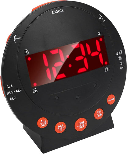 Fabater Vibrating Alarm Clock, Powerful Bed Shaker for Heavy Sleepers LED Vibration Reminder Clock Dual USB Charging Alarm with Adjustable Brightness Stepless Volume Control for