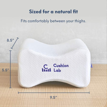 C CUSHION LAB Extra Support Orthopedic Knee Pillow for Side Sleepers - Healthy Alignment Leg Pillow for Sleeping - Hip, Pregnancy, Sciatica, & Back Pain Relief - Memory Foam Contour Wedge - Large Size