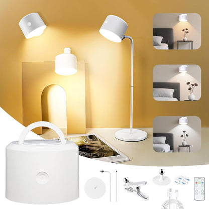 Lemical LED Magnetic Wall Mounted Lights USB Rechargeable Wall Sconces with Remote 3 Color Temperatures Dimmable 360°Rotate Magnetic Ball Convertible to Desk Lamp Bedside Light for Reading Hallway
