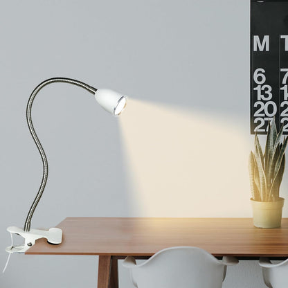 LALISU Desk lamp Eye-Caring Table Lamps, 360°Rotation Gooseneck Clip Lamp