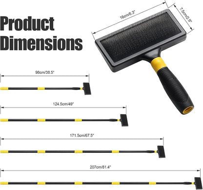 HVAC Coil Cleaning Brush with Long Handle, Double-Sided AC Evaporator & Condenser Coil Cleaner Brush, Carpet Pet Hair Remover for Vents, Ducts, Furniture