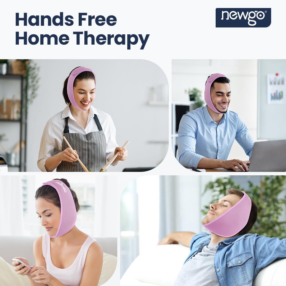 NEWGO Wisdom Teeth Ice Pack Head Wrap for Face Oral Surgery, FSA Eligible | Face Ice Pack with 4 Hot Cold Gel Pack for TMJ, Tooth Extraction, Tonsillectomy Recovery