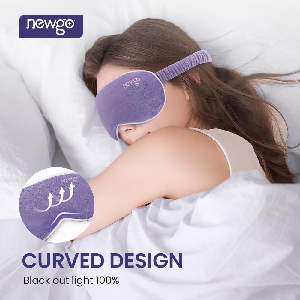 NEWGO Heated Eye Mask, Warm Compress for Dry Eye Relief, Blue