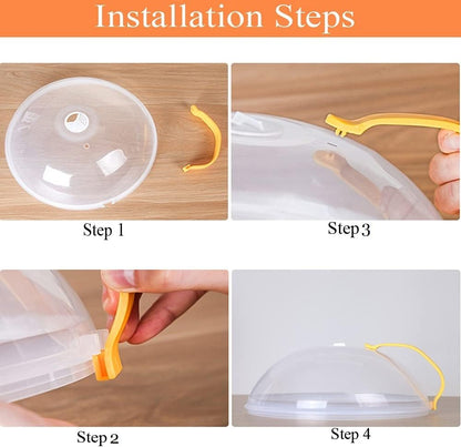 2 Pack Microwave Splatter Cover, Transparent Cover, Microwave Plate Cover Lid with Handle and Adjustable Steam Vents Holes Keeps Microwave Oven Clean