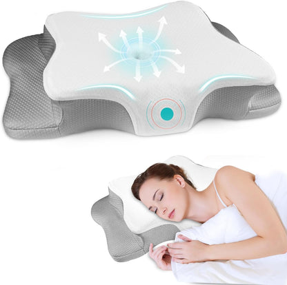 Pain Relief Cervical Pillow for Neck Support, Adjustable Ergonomic Pillow | Cozy Sleeping, Odorless Orthopedic Memory Foam Pillow, Contour Bed Pillow for Side Back Stomach Sleeper