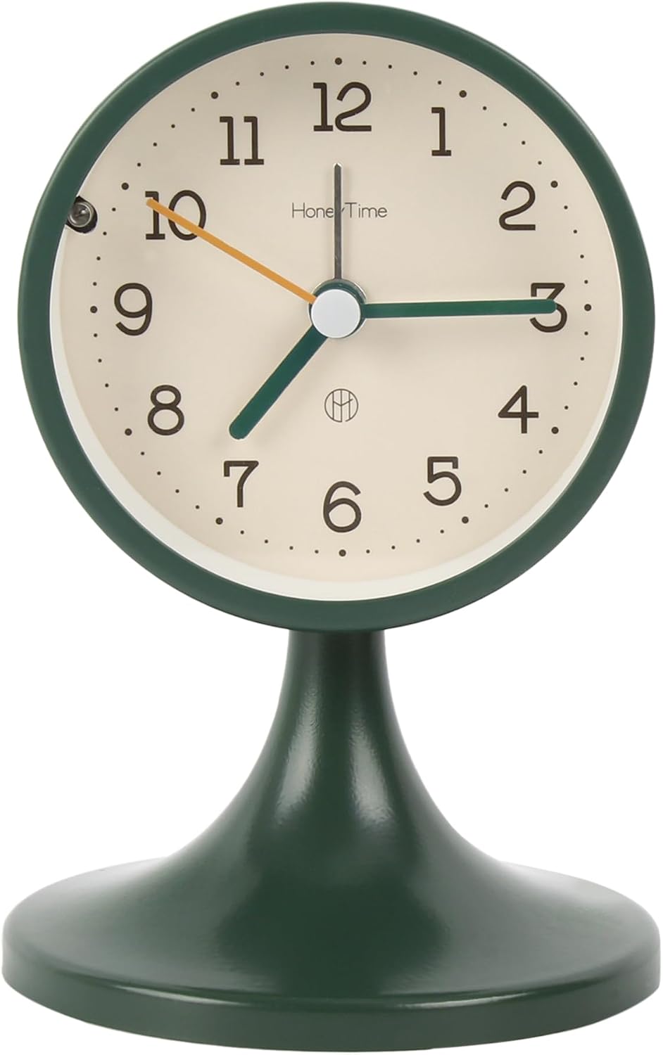 3" Round Quartz Analog Metal Alarm Clock Silent Non Ticking Desk Clock