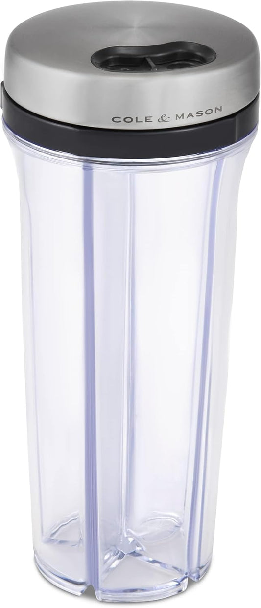 Cole & Mason Saunderton Spice Storage & Shaker - Herb Keeper for Refrigerator, Countertop or Cabinet - Divided Food Storage Container - Spice Shaker with Lid - Clear/Silver