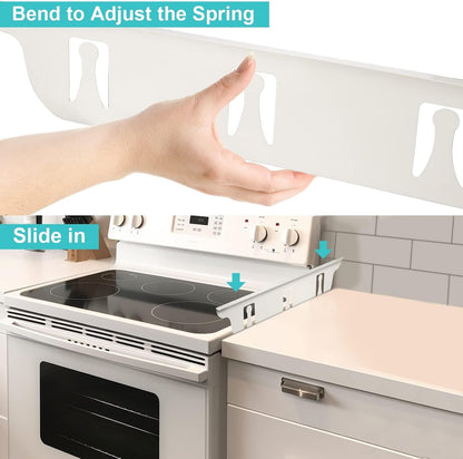 Stove Cover, Stove Guard, Stainless Steel Stove Gap Covers, Heat Resistant & Easy to Clean Stove Counter Gap Cover, Kitchen Stove Counter Gap Cover Eliminates Gap Between Counter & Appliances (2 pcs)