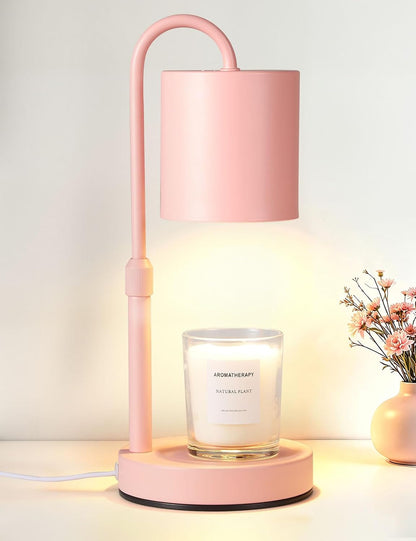 Briever Dimmable Candle Warmer Lamp with Timer, Height Adjustable Electric Candle Wax Warmer, Christmas Birthday Gifts for Women Mom, House Warming Gifts New Home Room Decor, Black Solid Wood Base