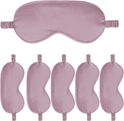 6PACK Silk Sleep Mask Satin Eye Masks Blackout Silky Eyeshade Cover Soft Blindfold Eyeshades for Women Sleeping Travel Gift