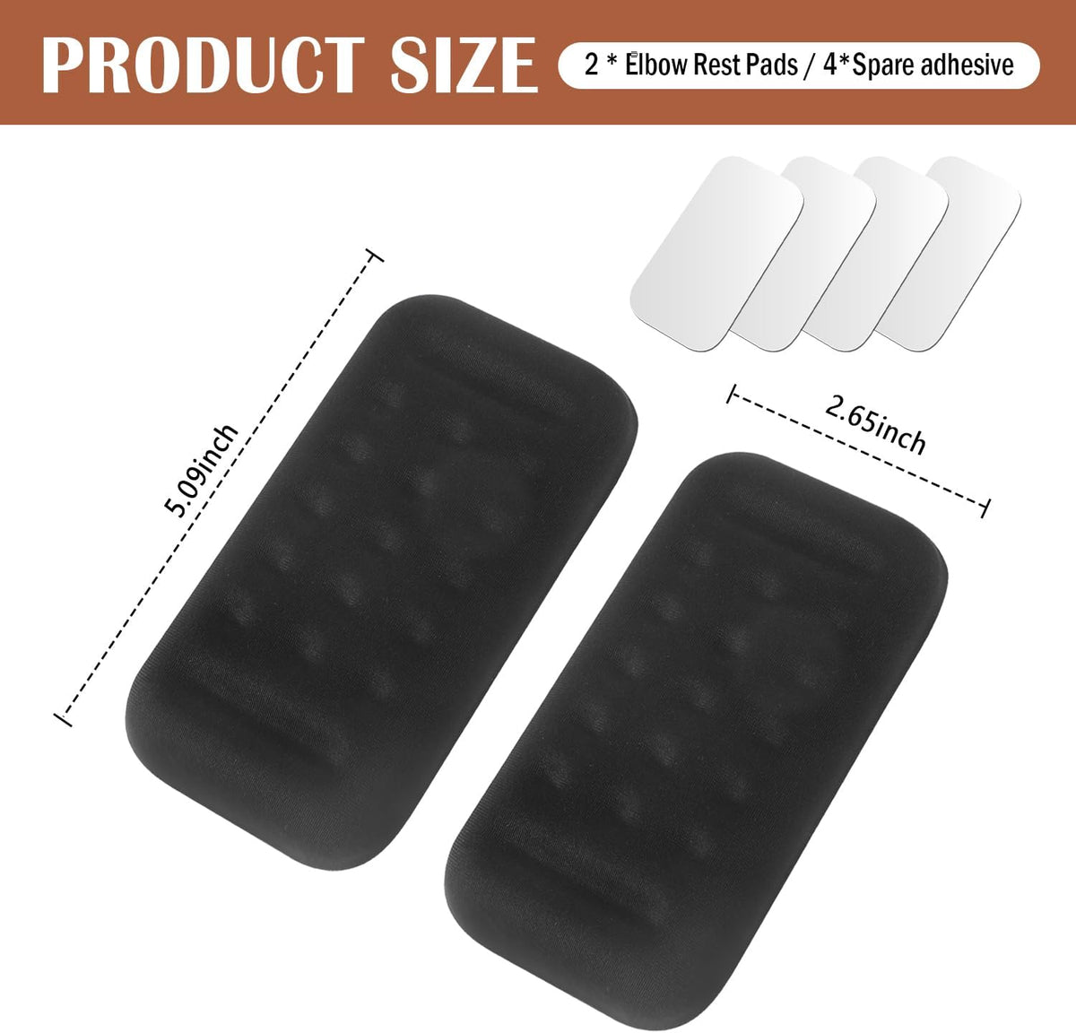 2PCS Car Arm Rest Elbow Pads,Comfortable Car Arm Rest Cushion with Memory Foam Pad for Arm Support,Universal Car Door Armrest Pad Car Interior Accessories (Black)