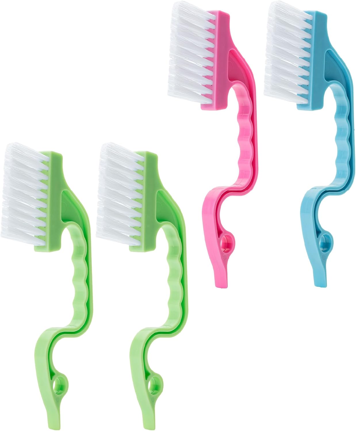 Slick- Window Track Cleaning Brush, 2 Pack, Yellow/Purple Ergonomic Handle, Built-in Scraper, Multipurpose, Window Track Cleaning Tools