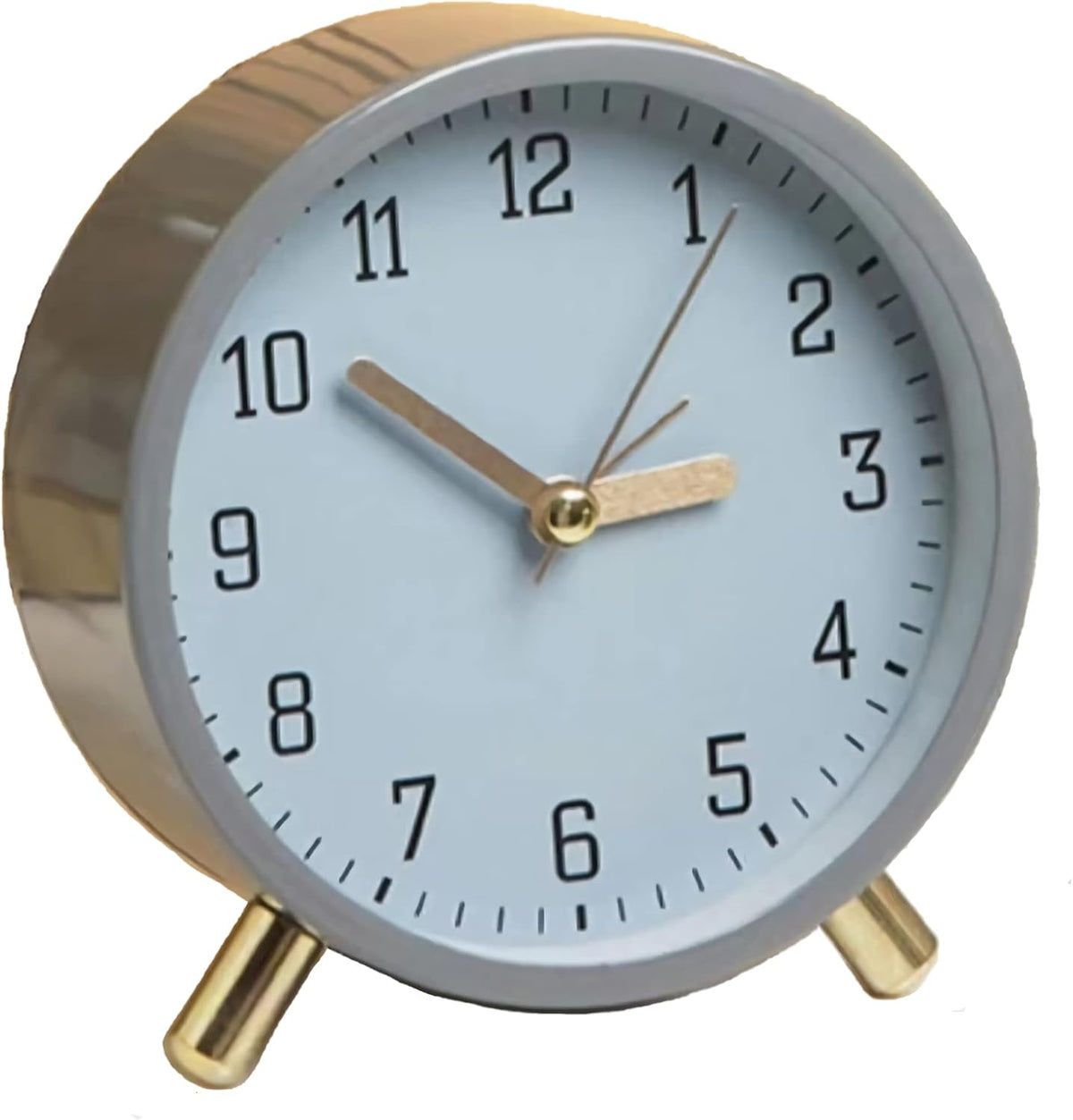 SHISEDECO Small Analog Alarm Clock, Battery Operated Desk Clock, White