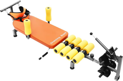 Inline Back Stretch Bench with Cervical Traction, Back Stretcher, Lumbar Decompression Table, Weight Capacity 330 lbs, for Relieve Lumbar Pain.
