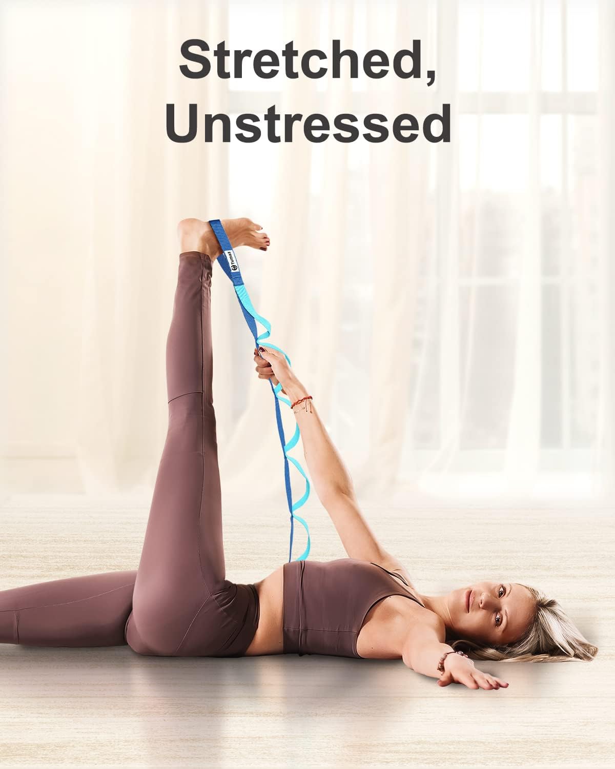 Stretching Strap, 10-Loop Non-Elastic Yoga Strap | Designed for stretching, yoga, Pilates and rehab with 10 loops, durable webbing and a longer 79-inch design